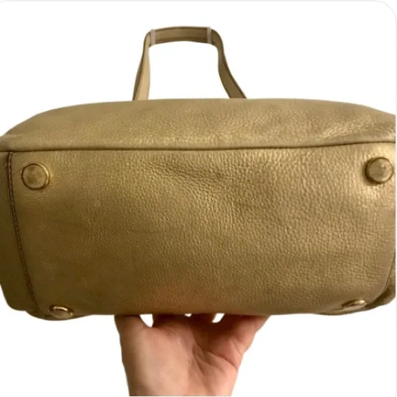 Fossil Sydney Shopper Metallic Gold Pebbled Leather Tote - Picture 4 of 9